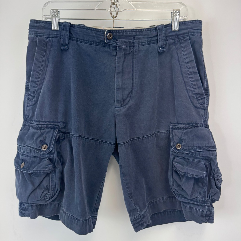 Polo Ralph Lauren Cargo Shorts Men 34 Blue Vintage‎ 90s Y2K Utility Pony
